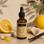 Vielle Serum Vanilla Rind amber dropper bottle with yellow label